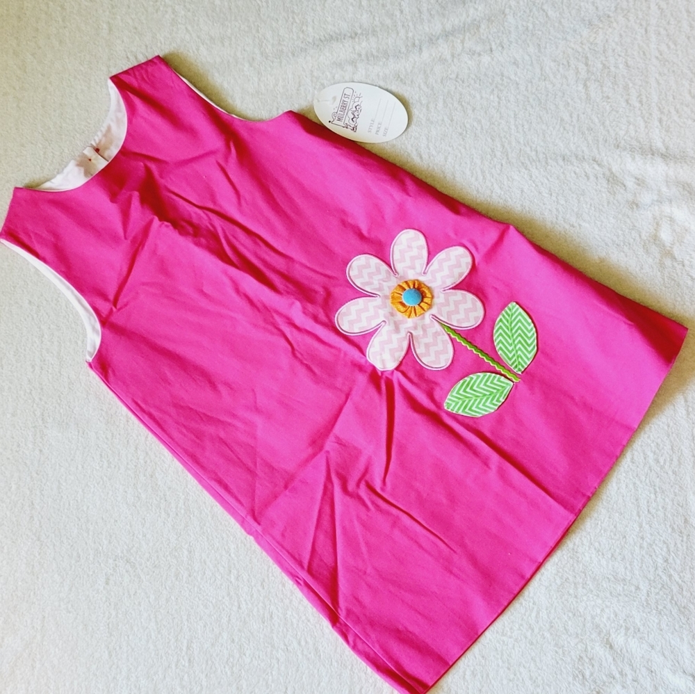 Mulberry St. Pink dress with flower size 6X
